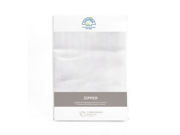 Coppia copriguanciali fasciati zipper con cerniera