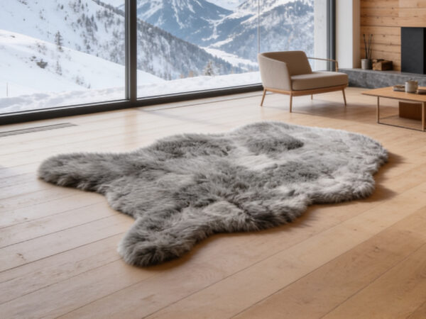 Tappeto sagomato fur melange 80x120 cm v.grigio