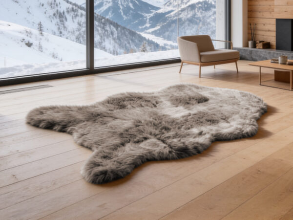 Tappeto sagomato fur melange 80x120 cm v.tortora